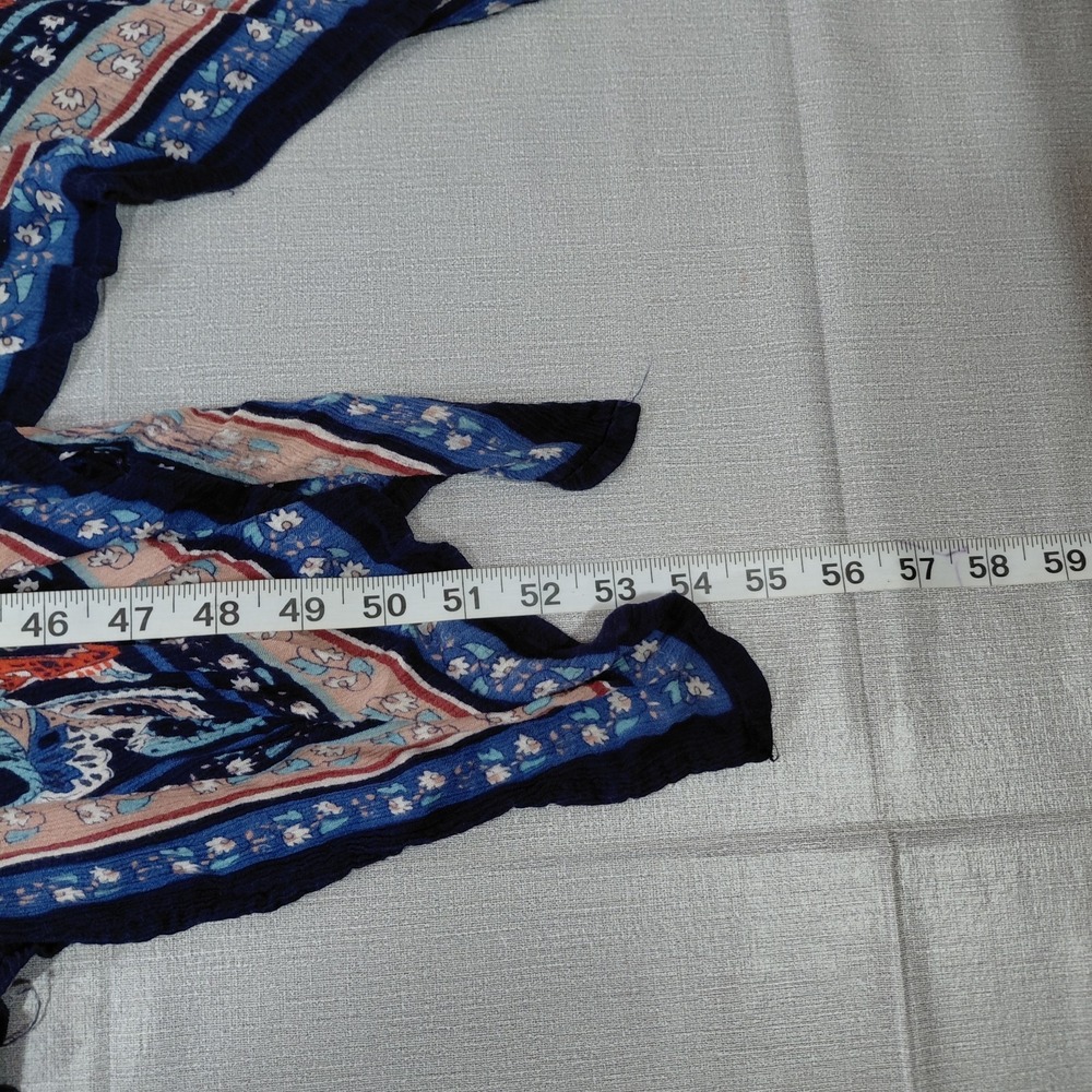 Bila Asymmetric Hanky Hem Maxi Dress Med Red White & Blue Lace Trim - Picture 13 of 13